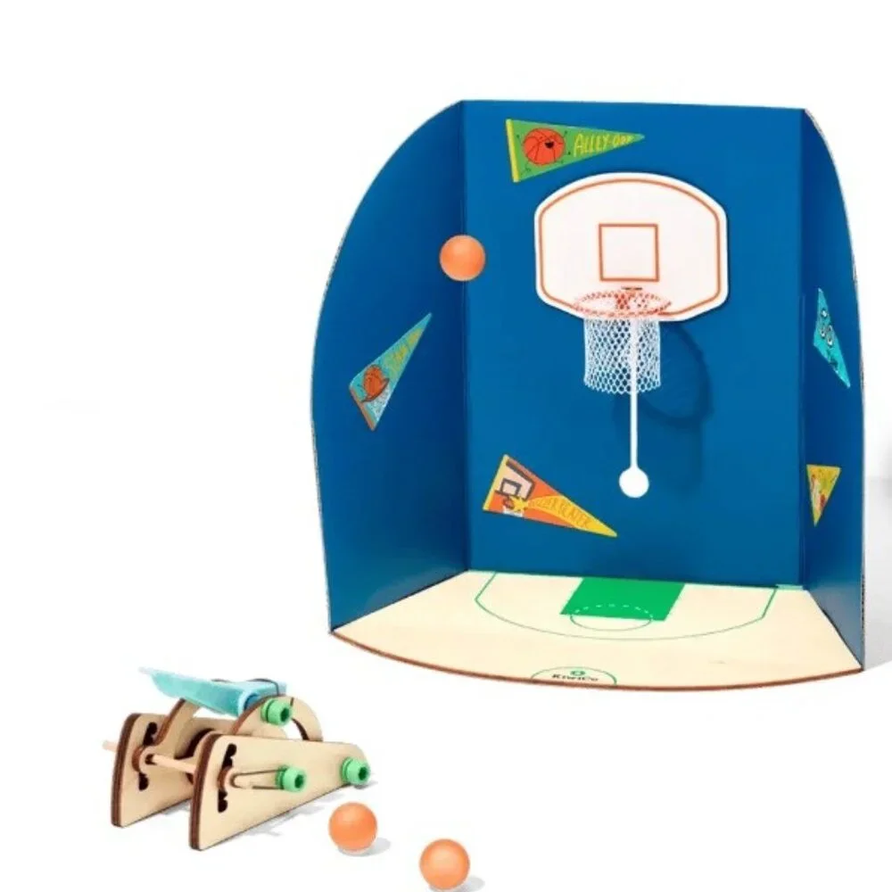 NEW KiwiCo. Kiwi Co. Basketball Catapult Arcade Toy Game Machine Physics Science